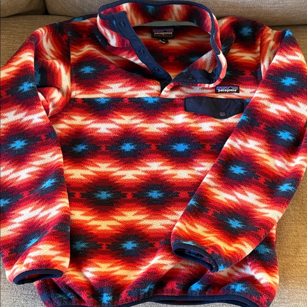 Patagonia synchilla Multicolor Patterned Fleece Pullover size small